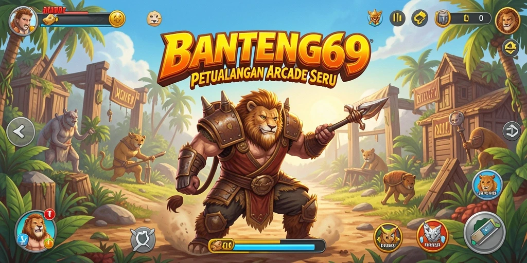 Tampilan gameplay BANTENG69 yang penuh warna dan seru.