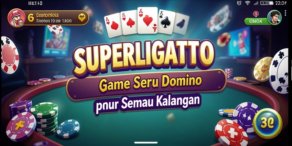Tampilan gameplay seru dari SUPERLIGATOTO yang menunjukkan aksi Domino.