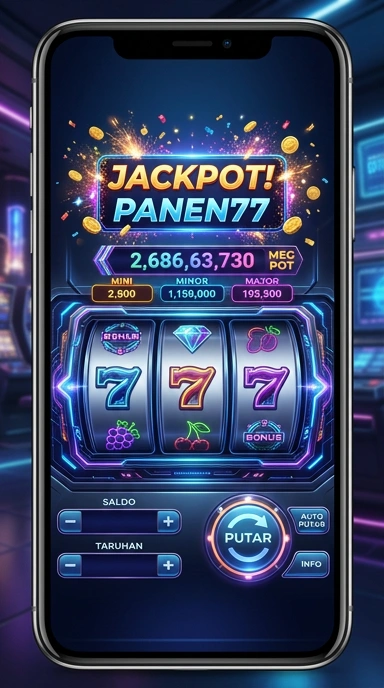 Tampilan utama aplikasi panen77 dengan navigasi yang sederhana dan intuitif.